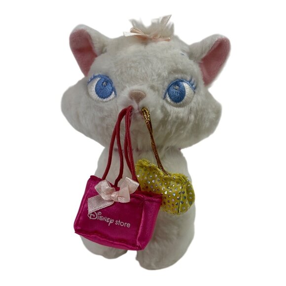 Disney Store Other - Disney Store 6" Shopping Marie Aristocats  Plush Stuffed Toy White Cat Kitten
